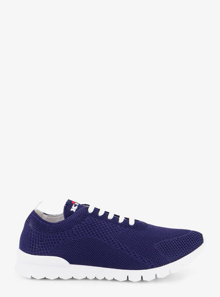 Kiton Ciro Paone Knitted Fabric Sneakers With Embroidered Logo Blunavy