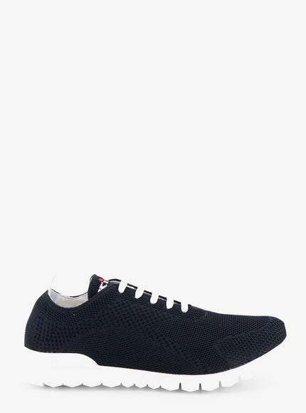 Kiton Ciro Paone Knitted Fabric Sneakers With Embroidered Logo Nero