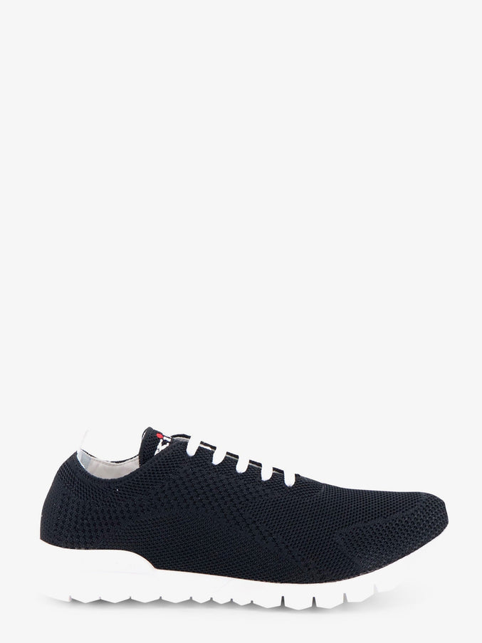 Kiton Ciro Paone Knitted Fabric Sneakers With Embroidered Logo Nero