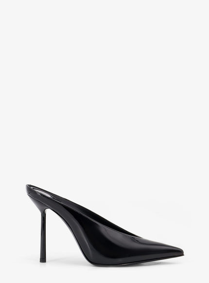 Le Silla Clivage 100 Patent Leather Sabot Nero