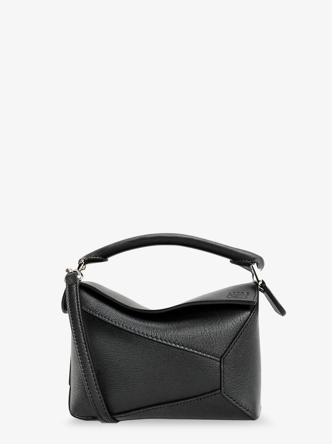 Loewe Puzzle Edge Leather Handbag Uni Black