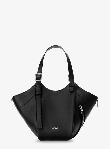 Loewe Hammock Flip Leather Handbag With Front Lettering Logo Uni Black