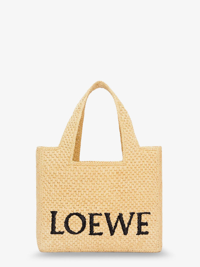 Loewe Paula's Ibiza -Small Loewe Font Raffia Handbag With Embroidered Logo On The Front Uni Natural