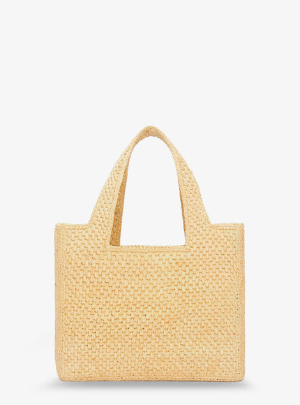 Loewe Paula's Ibiza -Small Loewe Font Raffia Handbag With Embroidered Logo On The Front