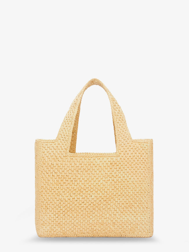 Loewe Paula's Ibiza -Small Loewe Font Raffia Handbag With Embroidered Logo On The Front