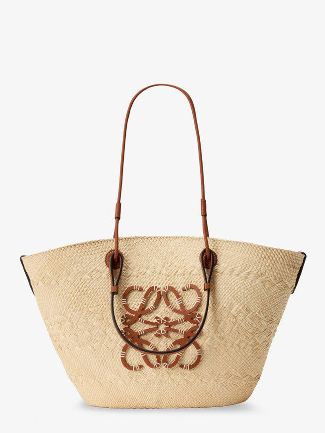 Loewe Paula's Ibiza Leather And Iraca Palm Shoulder Bag Uni Naturaltan
