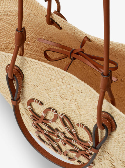 Loewe Paula's Ibiza Leather And Iraca Palm Shoulder Bag