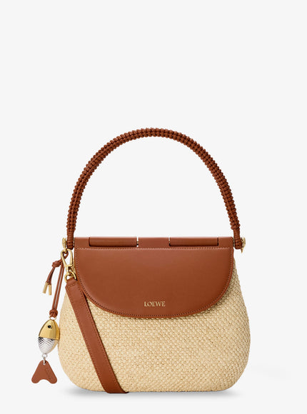 Loewe Paula's Ibiza Raffia And Leather Pescador Crossbody Bag Uni Naturaltan