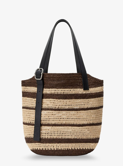 Loewe Paula's Ibiza Two-Tone Raffia Loop Shopping Bag Uni Chocolatenatural