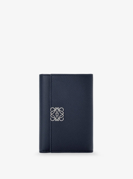 Loewe Anagram Leather Wallet With Front Logo Uni Deep Navy