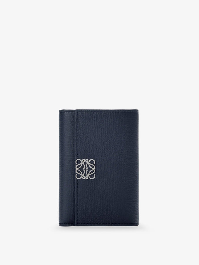 Loewe Anagram Leather Wallet With Front Logo Uni Deep Navy
