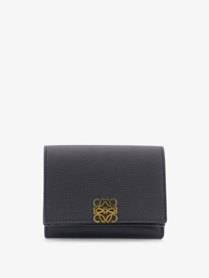 Loewe Anagram Tri-Fold Leather Wallet Uni Blackgold