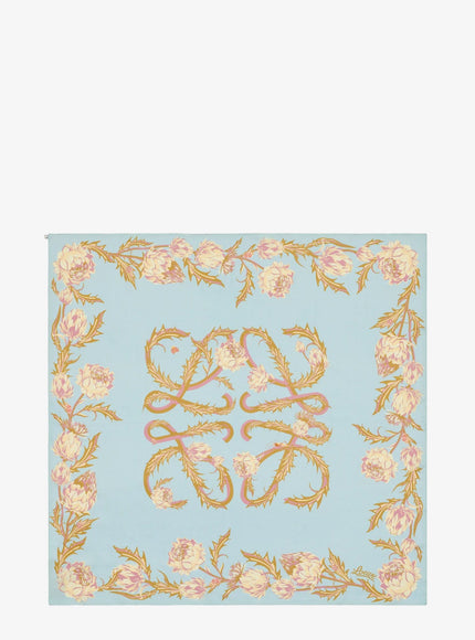 Loewe Paula's Ibiza Silk Foulard Uni Light Blue Blue