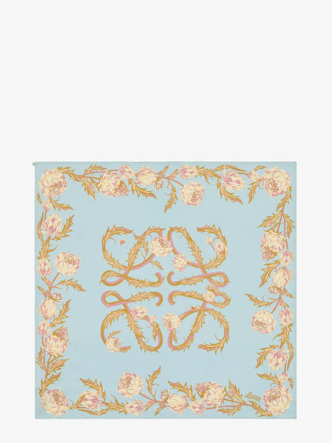 Loewe Paula's Ibiza Silk Foulard Uni Light Blue Blue