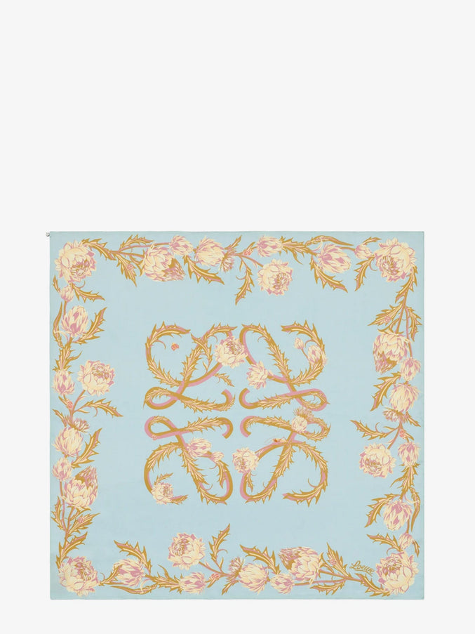 Loewe Paula's Ibiza Silk Foulard Uni Light Blue Blue