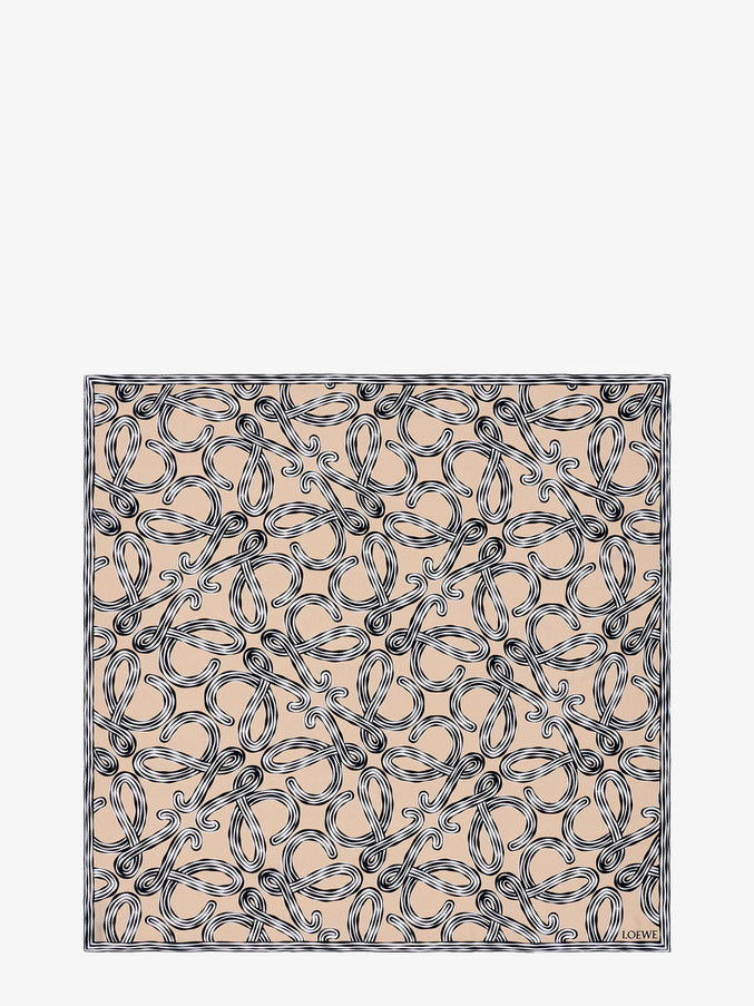 Loewe Paula's Ibiza Silk Maxi Foulard Uni Beige Black