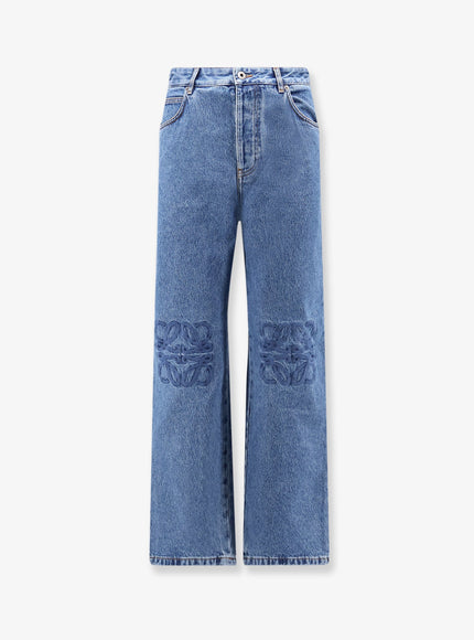 Loewe Anagram Baggy Jeans With Embroidery On The Front Jeans Blue