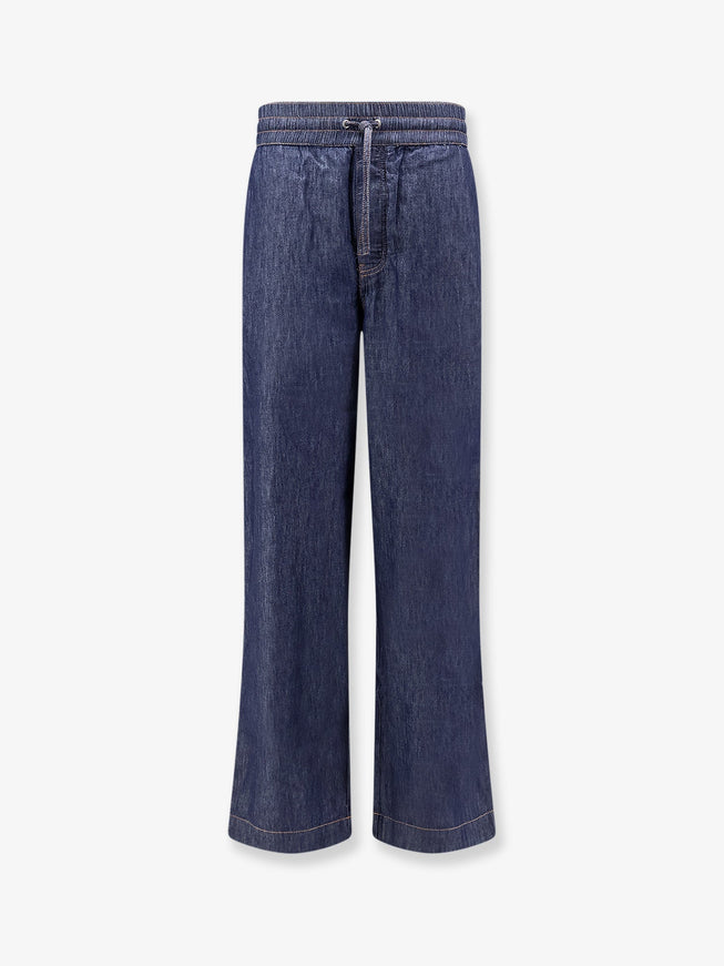 Loewe Jeans With Adjustable Drawstring Denim Blue