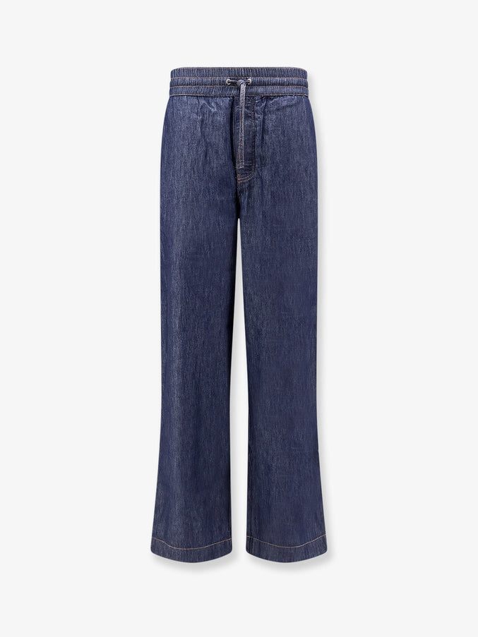 Loewe Jeans With Adjustable Drawstring Denim Blue