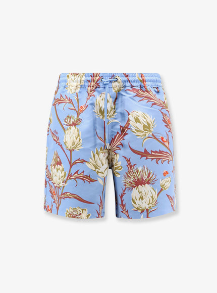 Loewe Paula's Ibiza Floral Print Nylon Swim Trunks Bluemulticolor