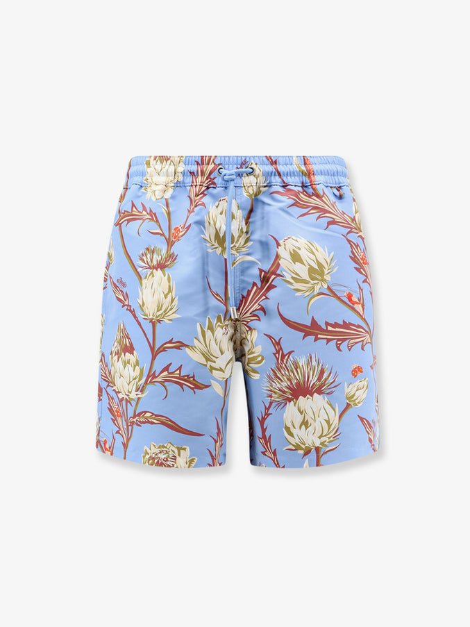 Loewe Paula's Ibiza Floral Print Nylon Swim Trunks Bluemulticolor