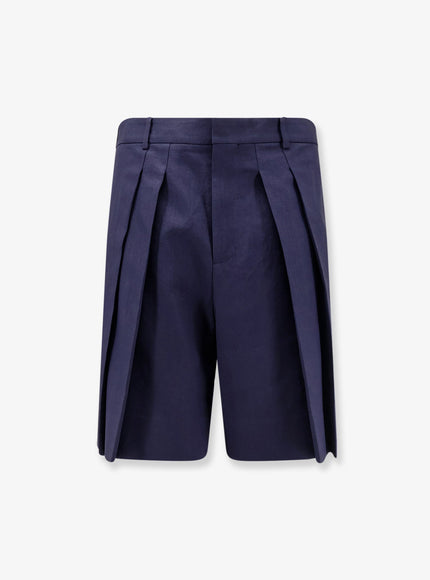 Loewe Paula's Ibiza Linen And Cotton Bermuda Shorts Navyblack