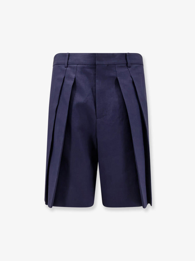 Loewe Paula's Ibiza Linen And Cotton Bermuda Shorts Navyblack