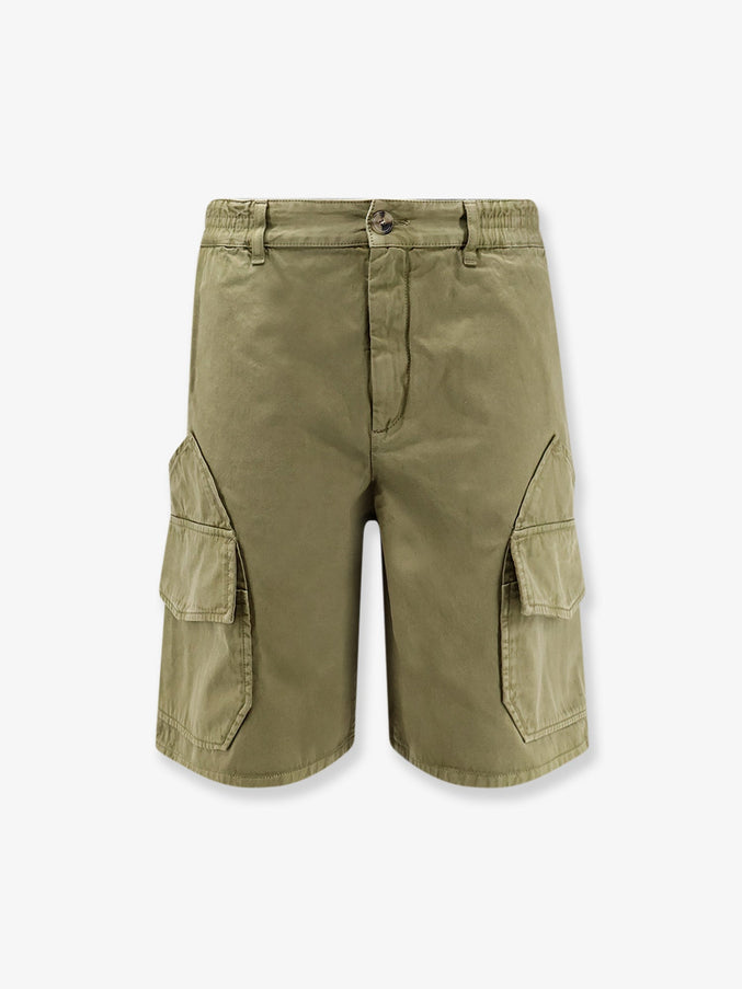 Loewe Paulas Ibiza Cotton Cargo Bermuda Shorts Khaki Green