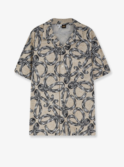 Loewe Paula's Ibiza - Terrycloth Shirt With Iconic Print Beigeblack
