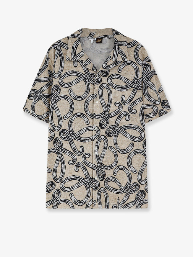 Loewe Paula's Ibiza - Terrycloth Shirt With Iconic Print Beigeblack