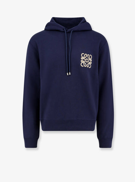 Loewe Cotton Sweatshirt With Anagram Logo Embroidery On The Front Navy Blue