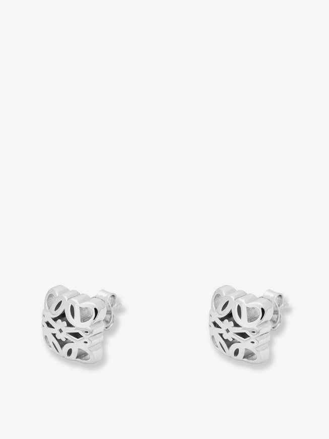 Loewe Anagram Bombé Sterling Silver Earrings Uni Silver