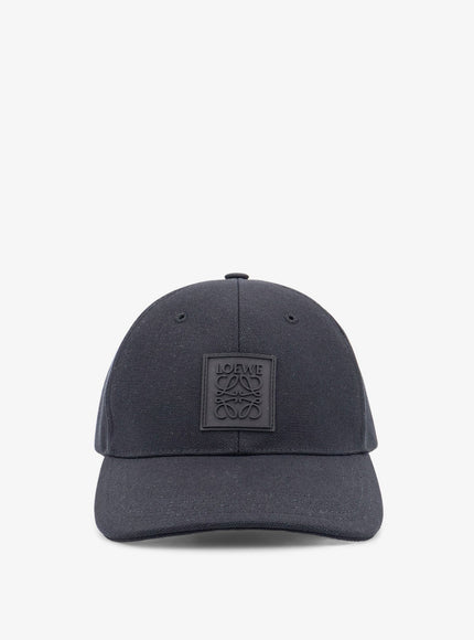 Loewe Cotton Hat With Rubber Anagram Logo Patch S Black