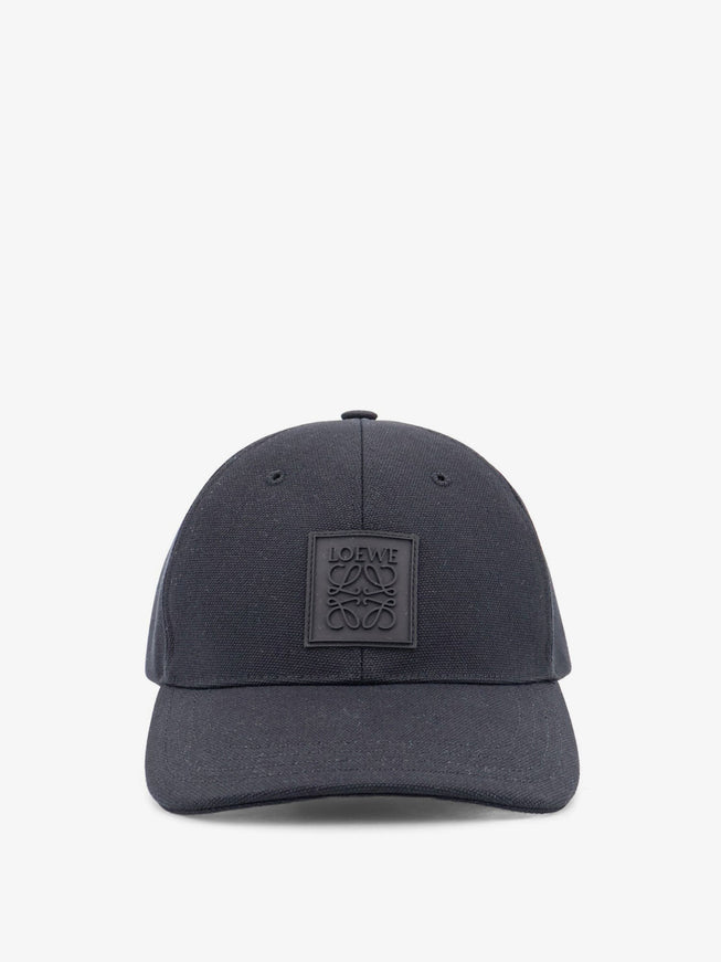 Loewe Cotton Hat With Rubber Anagram Logo Patch S Black