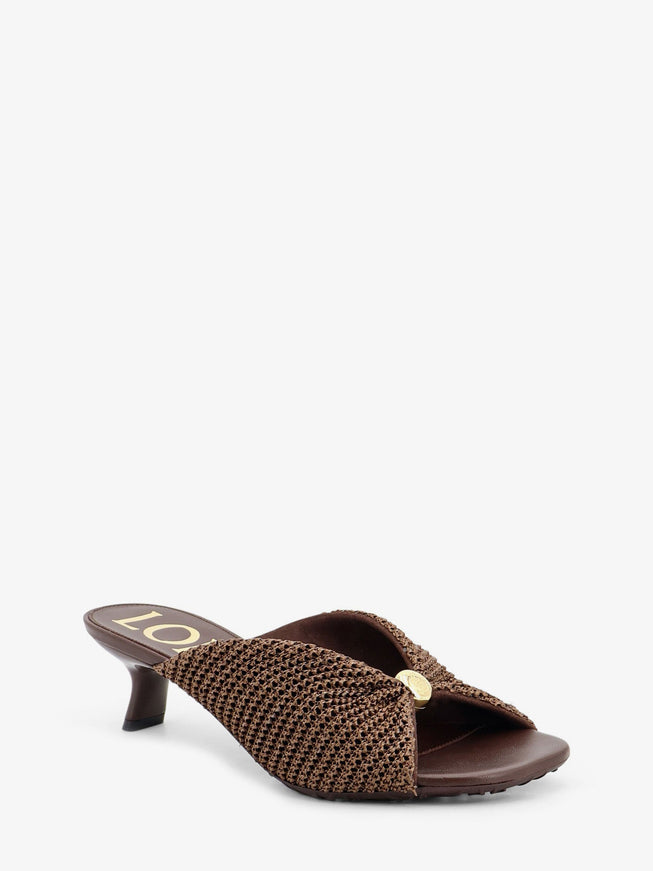 Loewe Paula's Ibiza - Pebble Raffia Effect Sandals With Metal Logo Detail