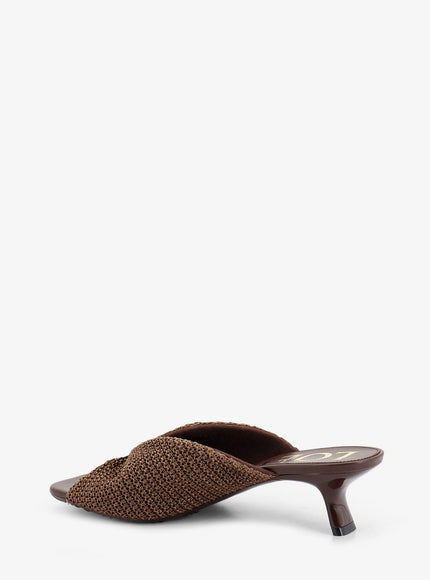 Loewe Paula's Ibiza - Pebble Raffia Effect Sandals With Metal Logo Detail