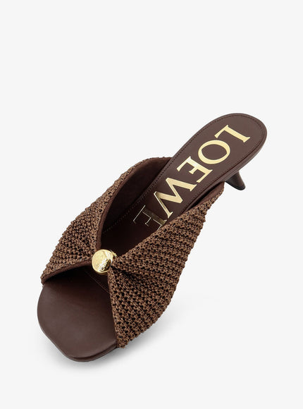 Loewe Paula's Ibiza - Pebble Raffia Effect Sandals With Metal Logo Detail