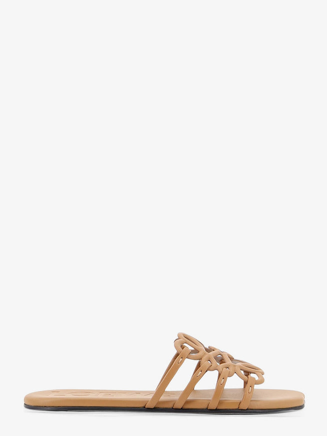 Loewe Paula's Ibiza Anagram Petal Leather Sandals Camel