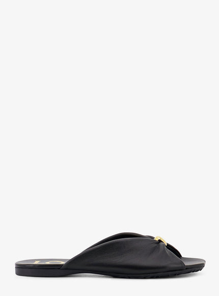 Loewe Paula's Ibiza -Pebble Soft Leather Sandals Black