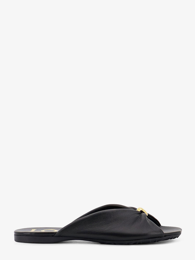 Loewe Paula's Ibiza -Pebble Soft Leather Sandals Black
