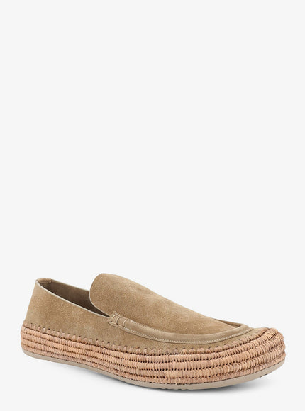 Loewe Rio Suede And Raffia Loafers
