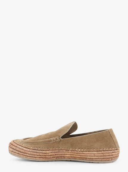 Loewe Rio Suede And Raffia Loafers