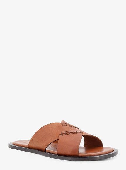 Loewe Flex Leather Sandals With Crisscross Detail
