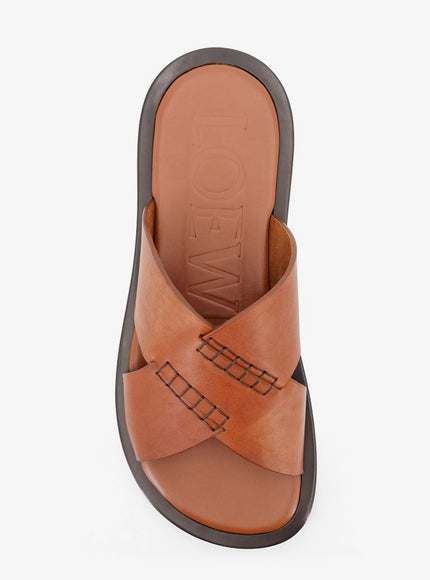 Loewe Flex Leather Sandals With Crisscross Detail
