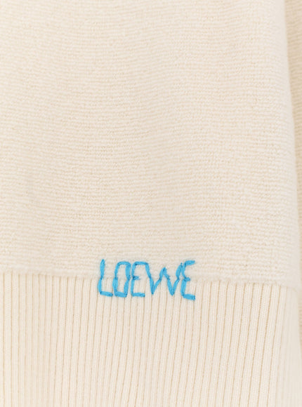 Loewe Wool Sweater With Contrasting Embroidered Logo On The Bottom