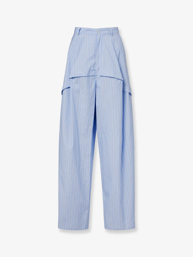 Loewe Paula's Ibiza -Triped Cotton Pajamas Trousers 38 Bluemulticolor