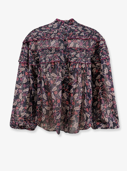 Marant Etoile Doane Printed Cotton Shirt Blackraspberry