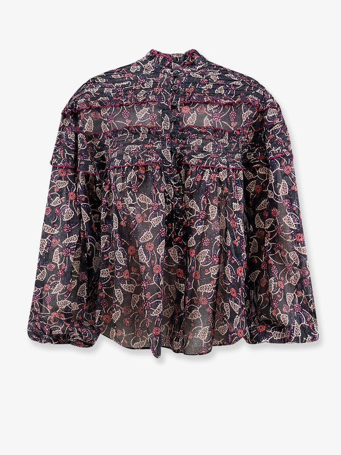 Marant Etoile Doane Printed Cotton Shirt Blackraspberry