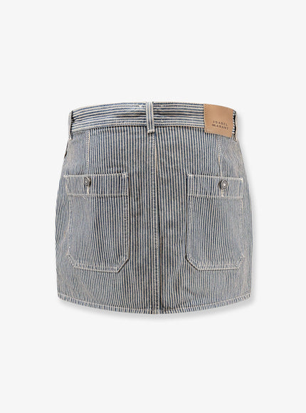 Marant Etoile Estera Cotton Skirt With Striped Pattern