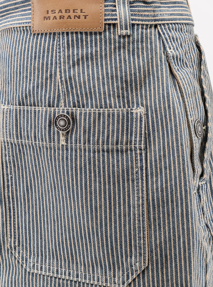 Marant Etoile Estera Cotton Skirt With Striped Pattern